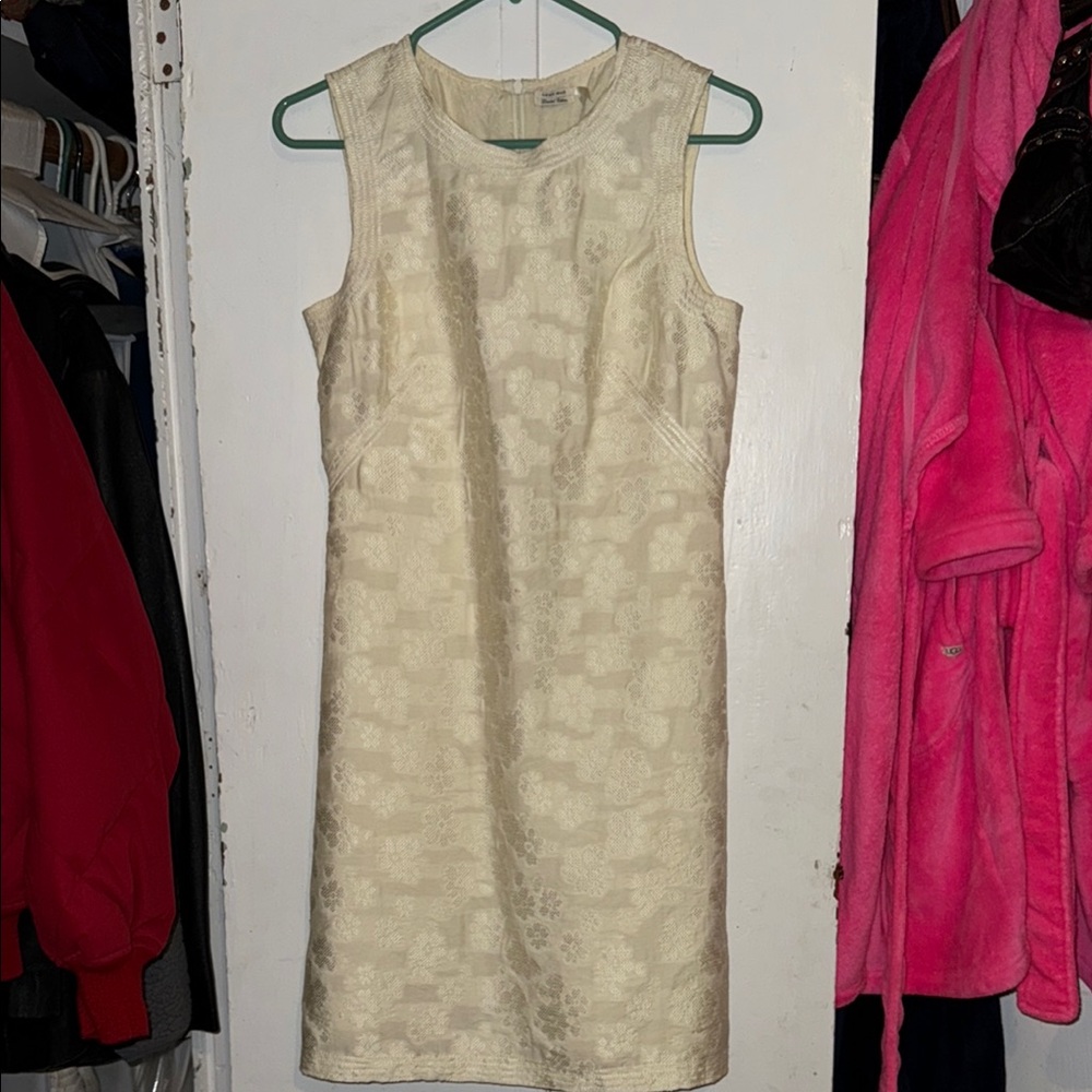 Elegant Cream Sleeveless Dress